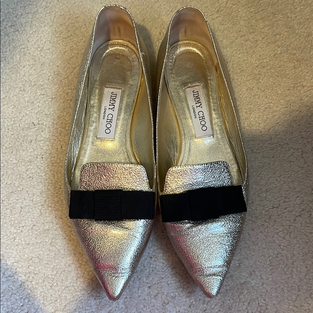 Jimmy Choo Gold Women's Flats